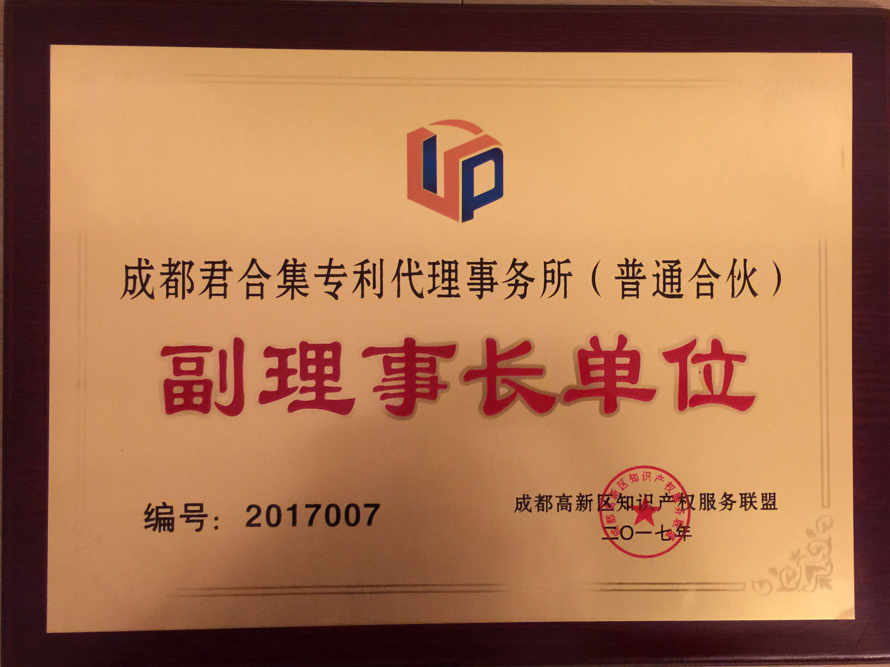 高新区知识产权联盟副理事长单位